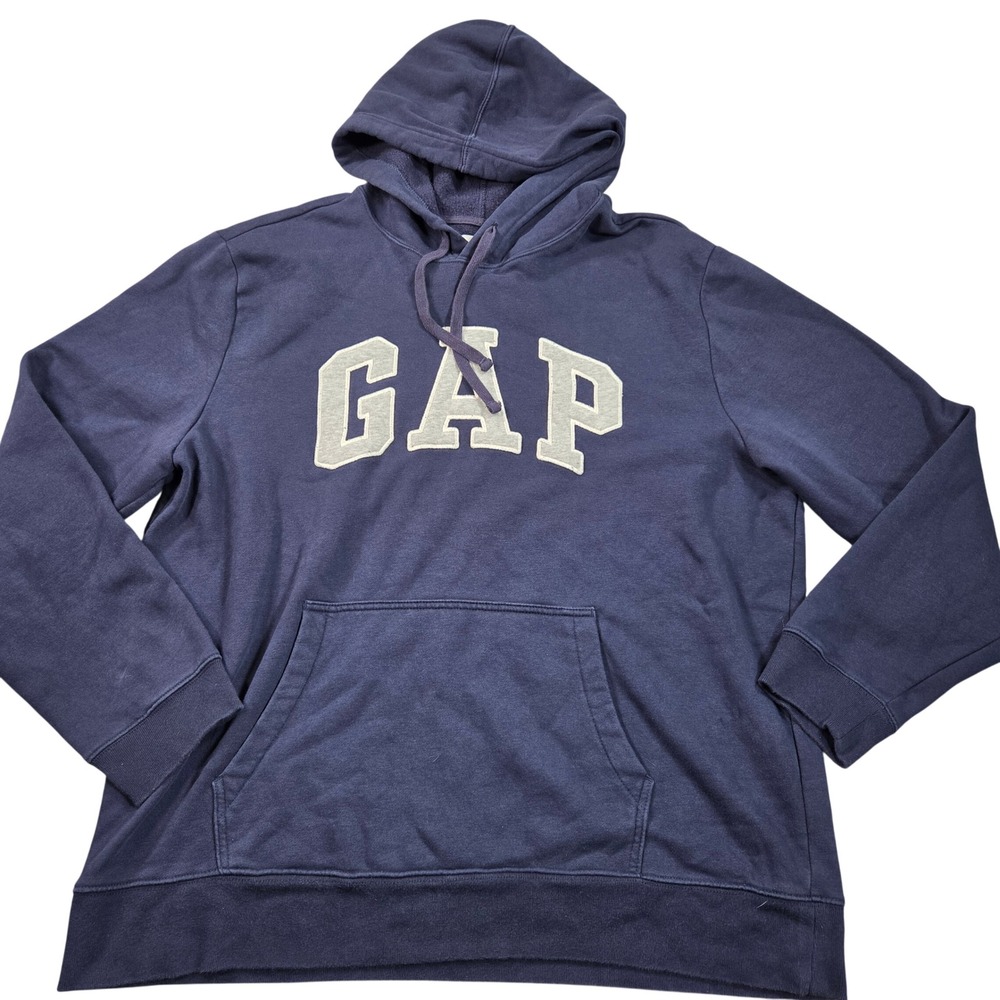 Gap Heritage Logo Hoodie Mens Blue XL Pullover Sweatshirt Pocket 510981-52